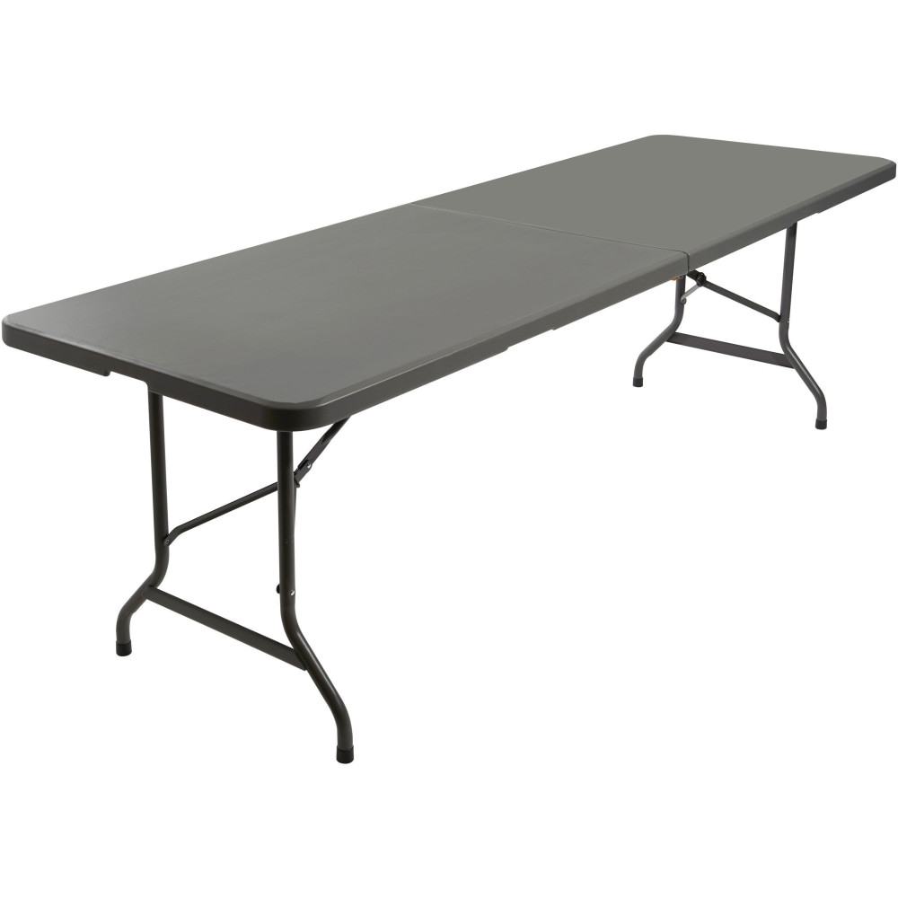 ICEBERG ENTERPRISES LLC 65477 Iceberg IndestrucTable TOO Bifold Table - Rectangle Top - Contemporary Style - Adjustable Height - 96in Table Top Length x 30in Table Top Width x 2in Table Top Thickness - 29in Height - Charcoal, Powder Coated - Tubular 