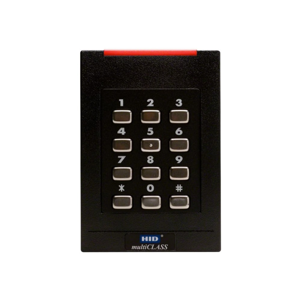 HID GLOBAL HID 921PTNNEK00000  multiCLASS SE RPK40 Multi-technology Smartcard Reader with Keypad - Wall Switch | 13.56 mHz | EAL5+ Certified | OSDP Capable | Mobile Configurable