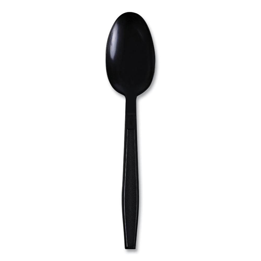 BOARDWALK TSHWPPBIW Heavyweight Wrapped Polypropylene Cutlery, Spoon, Plastic, Black, 1,000/Carton