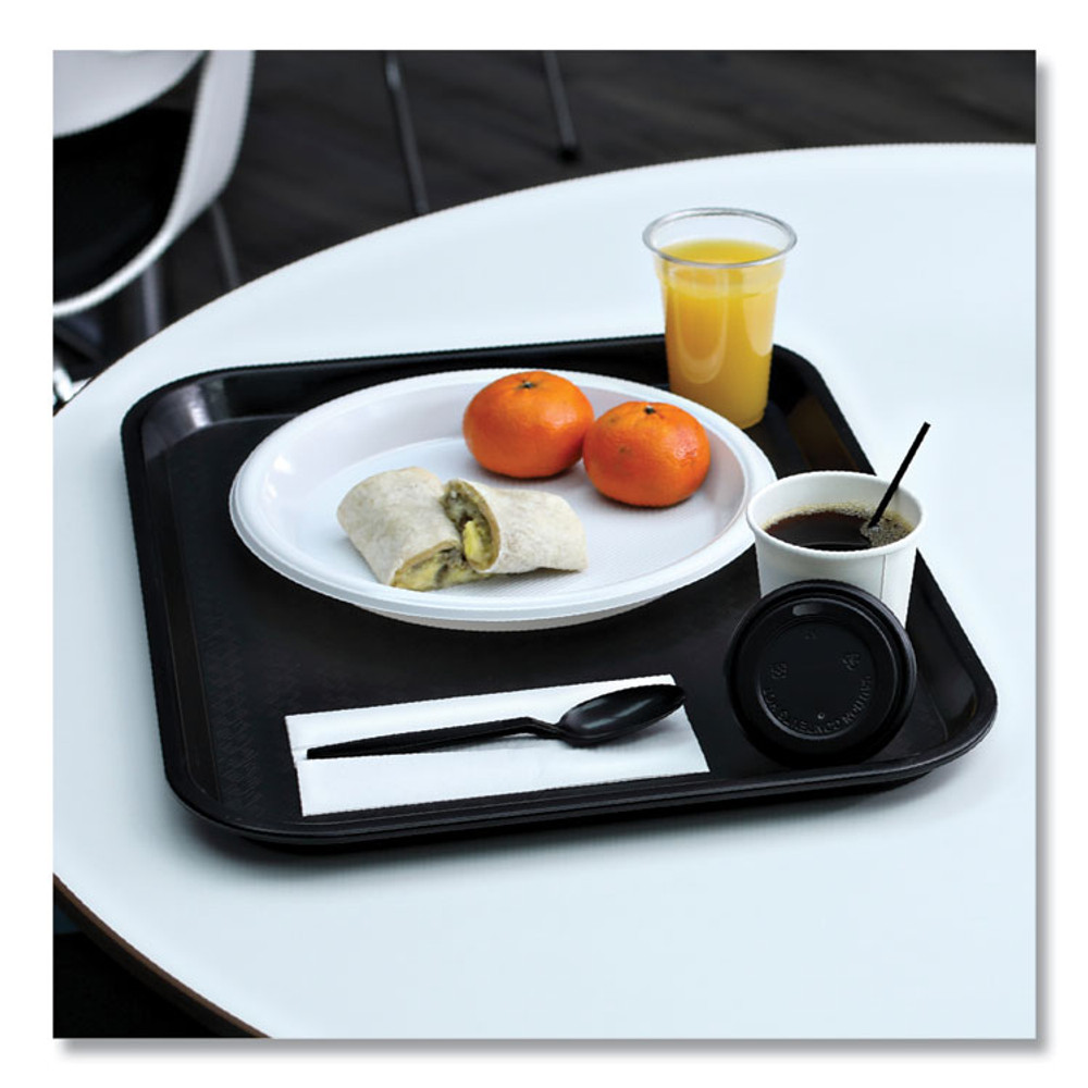 BOARDWALK TSHWPPBIW Heavyweight Wrapped Polypropylene Cutlery, Spoon, Plastic, Black, 1,000/Carton