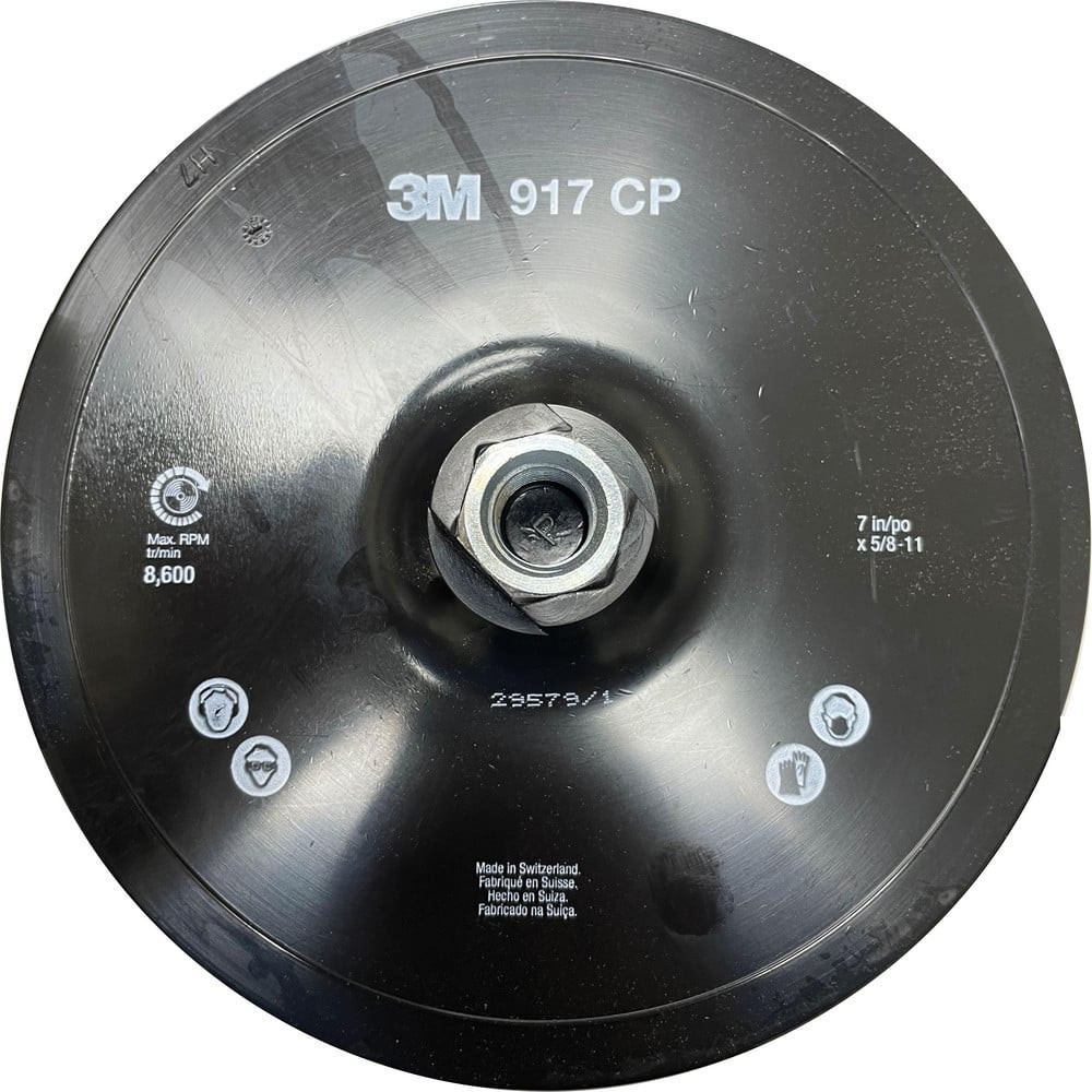 3M Disc Backing Pad: 7" Dia, Hook & Loop 7100101200