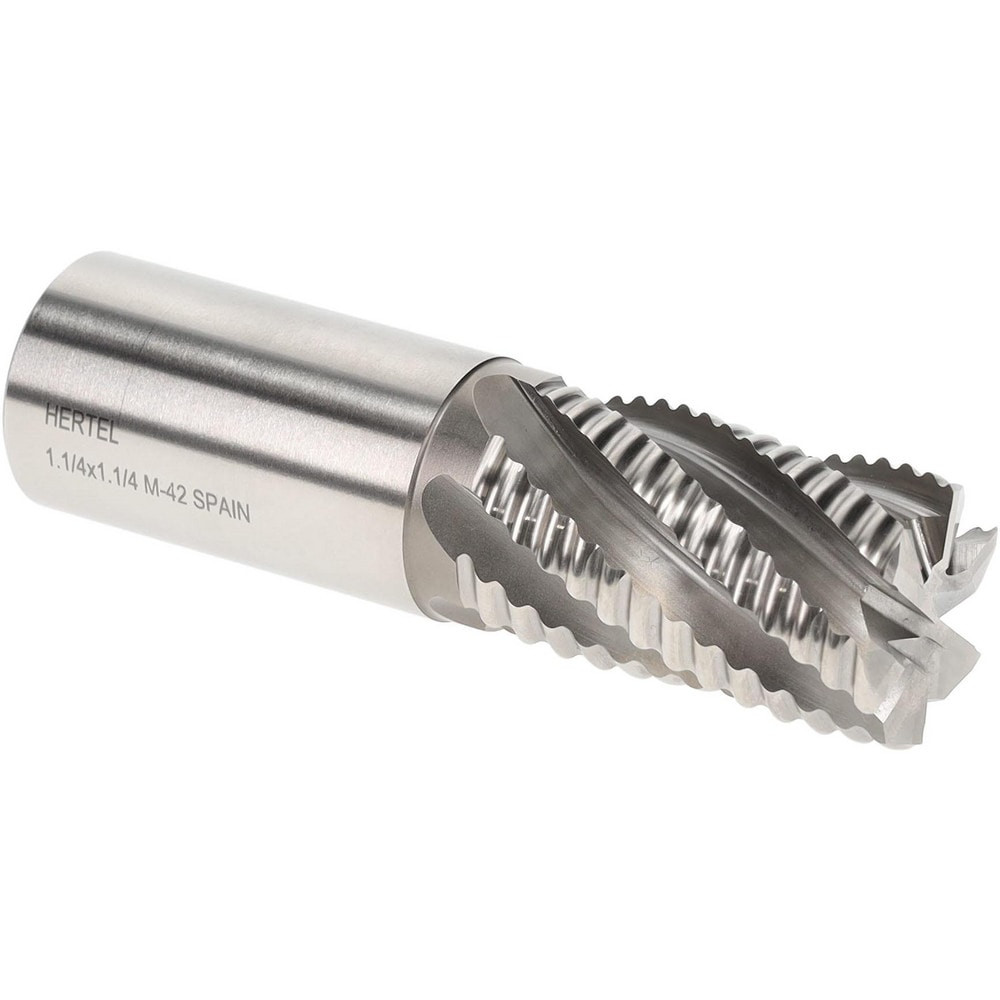 Hertel 41120460 Roughing End Mill: 1-1/4" Dia, 6 Flutes, Single End, Cobalt