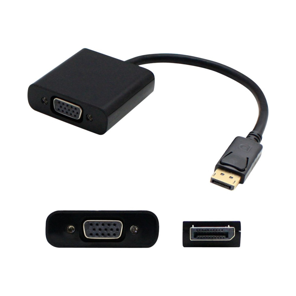 ADD-ON COMPUTER PERIPHERALS, INC. AddOn DISPLAYPORT2VGA  8in DisplayPort to VGA Adapter Cable - DisplayPort cable - DisplayPort (M) to HD-15 (VGA) (F) - 7.9 in - black