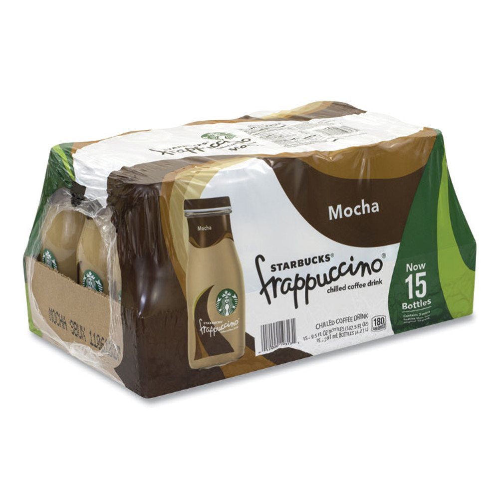 STARBUCKS COFFEE COMPANY 90000049 Frappuccino Coffee, 9.5 oz Bottle, Mocha, 15/Carton