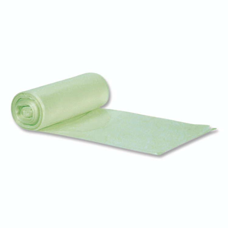 HERITAGE Y8046TER01 Biotuf Compostable Can Liners, 45 gal, 0.9 mil, 40" x 46", Green, 25 Bags/Roll, 5 Rolls/Carton