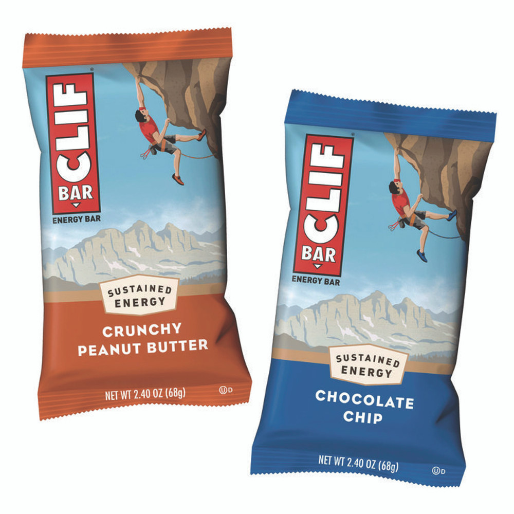 CLIF BAR & COMPANY 22000438 Energy Bar, Chocolate Chip/Crunchy Peanut Butter, 2.4 oz, 24/Box