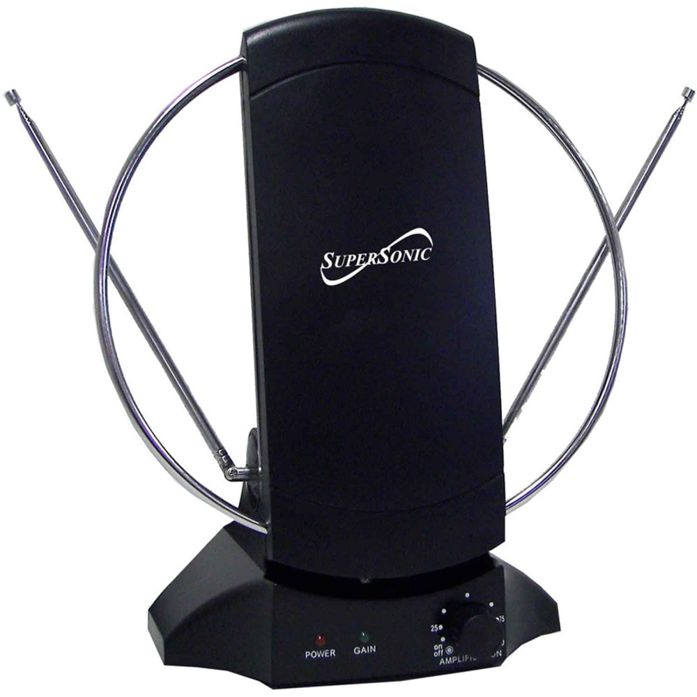 SUPERSONIC INC. SC-605 Supersonic SC-605 HDTV and Digital Amplified TV Indoor Antenna - 40Mile - 30dB - Satellite HDTV, Radio Communication - Desktop