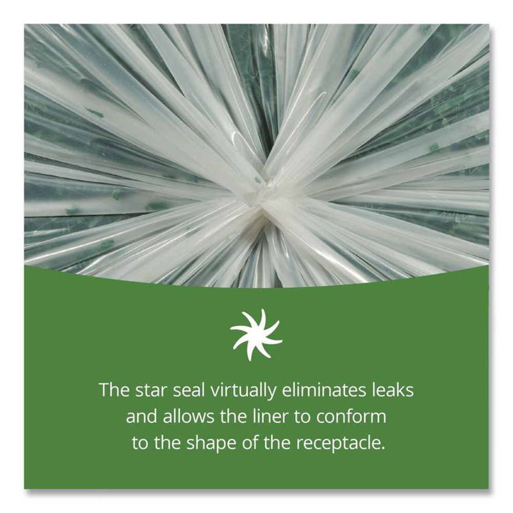 STOUT by Envision™ E4860E85 EcoSafe-6400 Bags, 64 gal, 0.85 mil, 48" x 60", Green, 30/Box