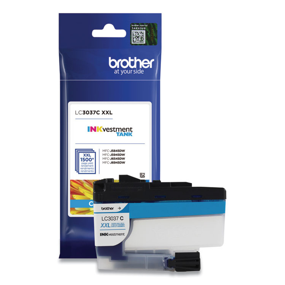 BROTHER INTL. CORP. LC3037C LC3037C INKvestment Super High-Yield Ink, 1,500 Page-Yield, Cyan