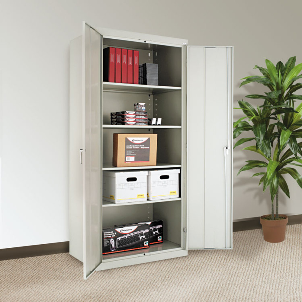 ALERA CM7824LG Assembled 78" High Heavy-Duty Welded Storage Cabinet, Four Adjustable Shelves, 36w x 24d, Light Gray