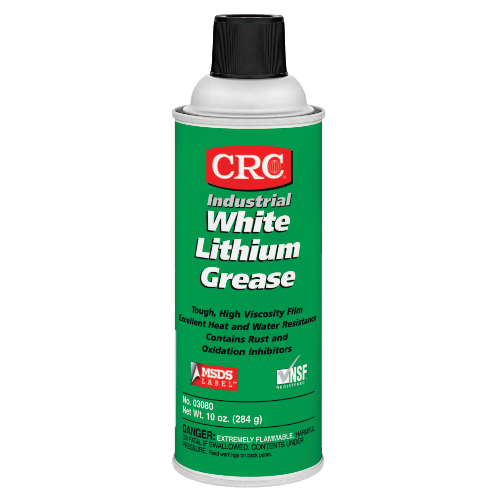 CRC INDUSTRIES, INC. CRC 03080  NLGI Grade 2 Lithium Grease, 16 Oz Aerosol Cans, White, Pack Of 12 Cans