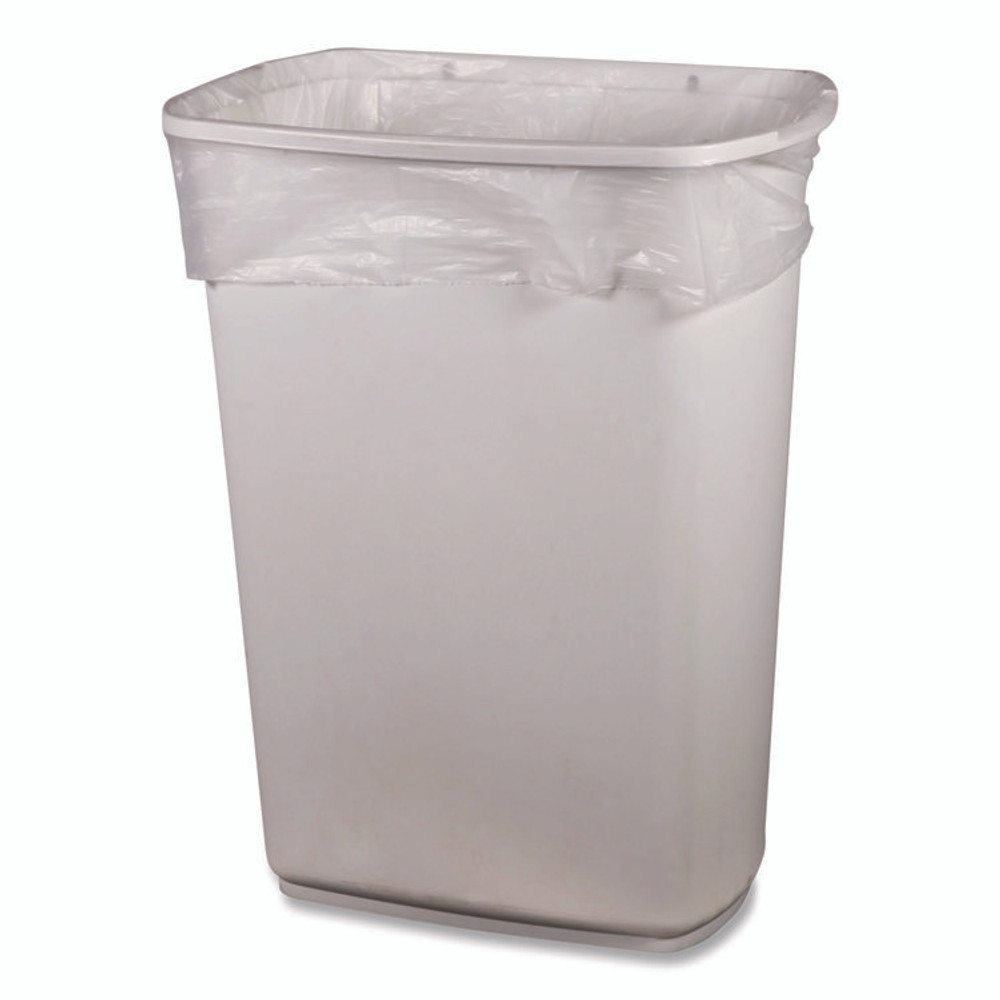 HERITAGE Z6646WNR01 Mineral-Reinforced High-Density Waste Can Liners, 33 gal, 22.1 mic, 33" x 46", Natural, 25 Bags/Roll, 10 Rolls/Carton