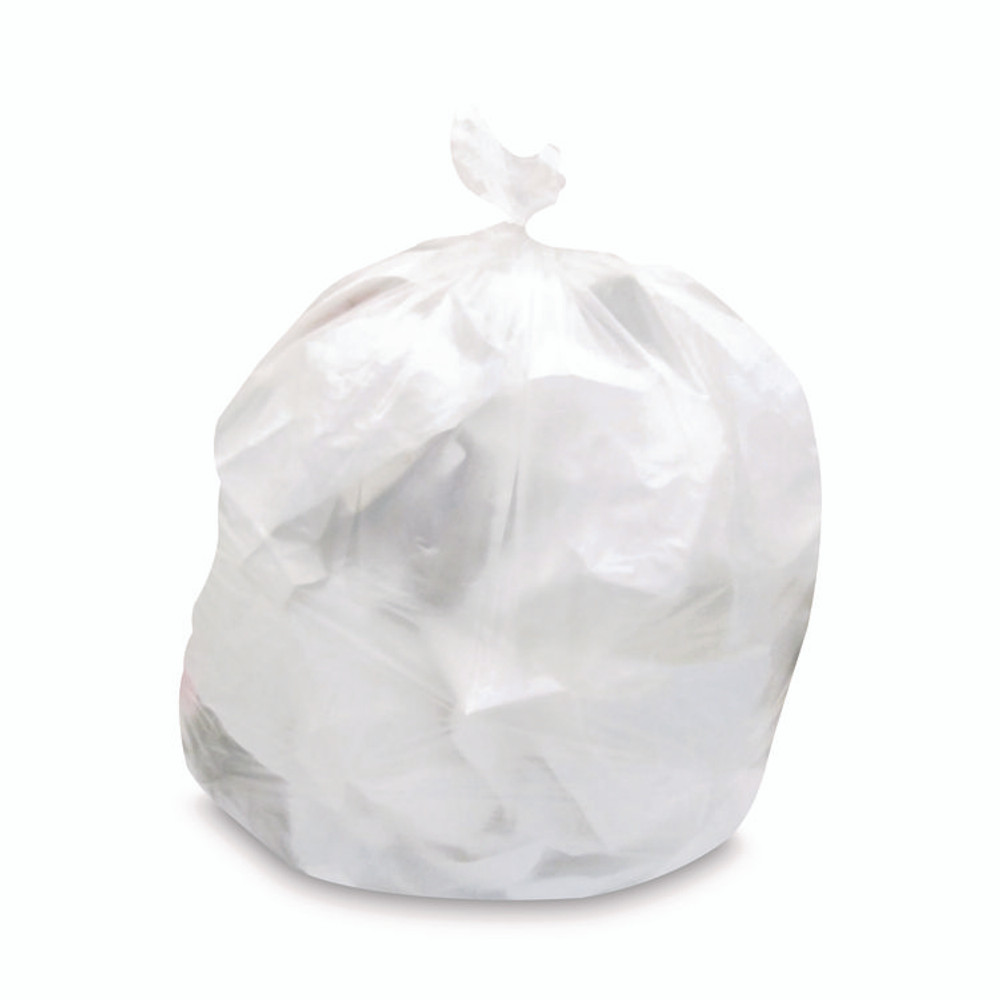 HERITAGE Z6646WNR01 Mineral-Reinforced High-Density Waste Can Liners, 33 gal, 22.1 mic, 33" x 46", Natural, 25 Bags/Roll, 10 Rolls/Carton