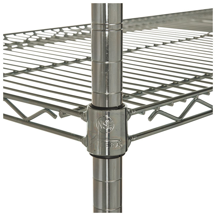 ALERA SW504818SR NSF Certified Industrial Four-Shelf Wire Shelving Kit, 48w x 18d x 72h, Silver
