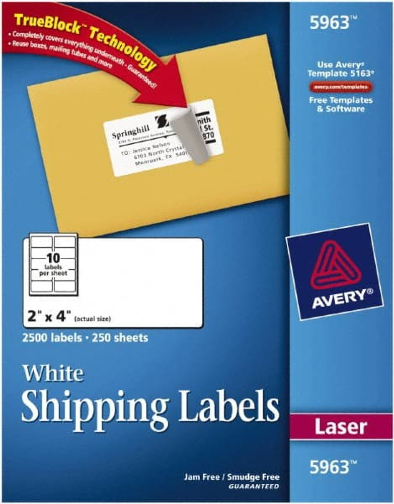AVERY 05963 4" x 4" White Paper Shipping Label