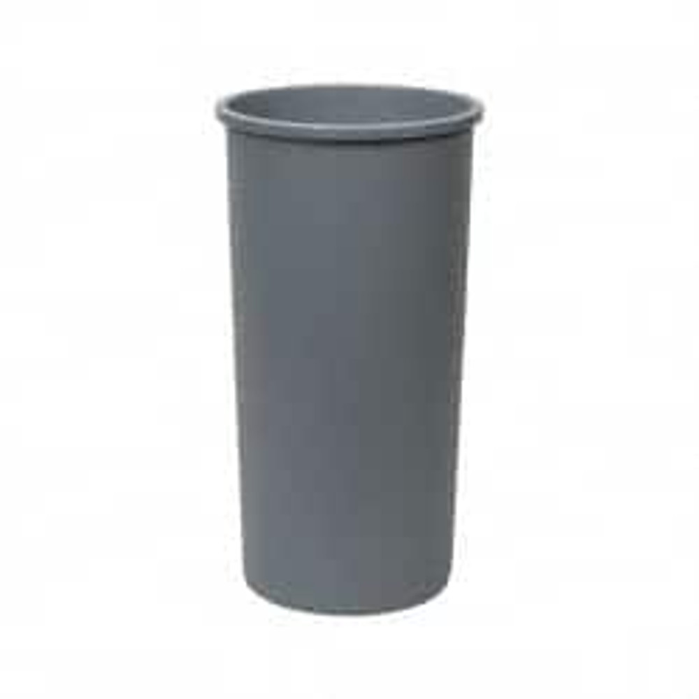 Rubbermaid FG354600GRAY Trash Can: 22 gal, Round, Gray