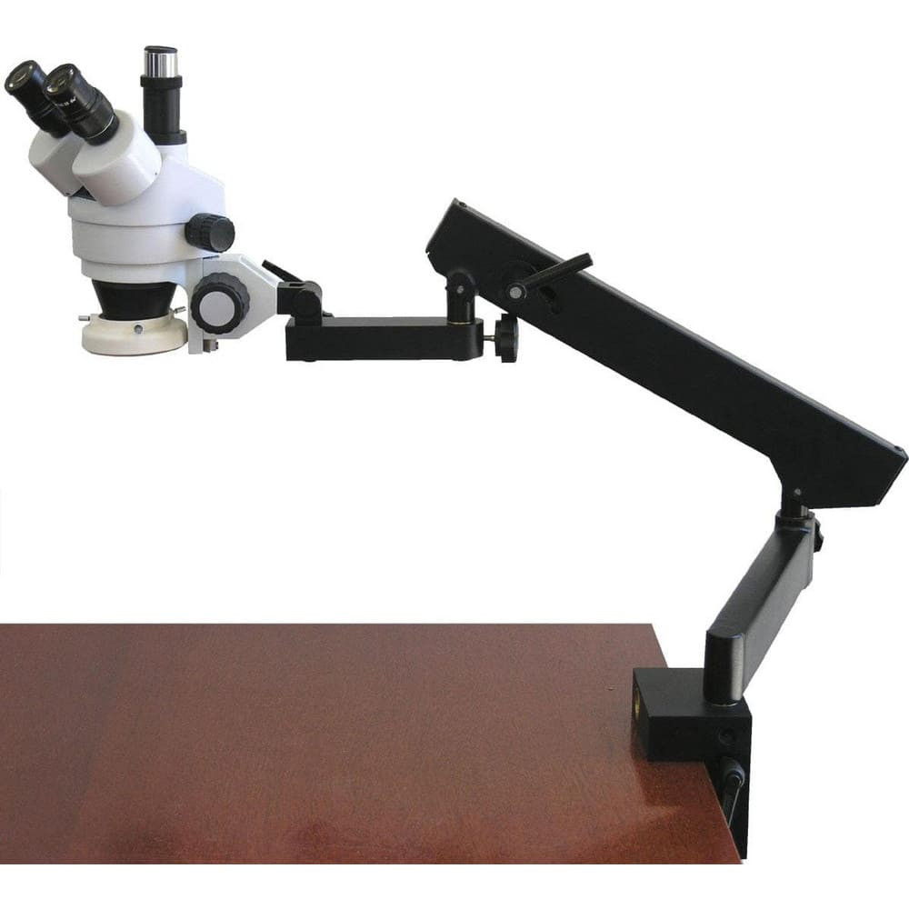 AmScope SM-6TZ-FRL Microscopes; Microscope Type: Stereo ; Eyepiece Type: Trinocular ; Arm Type: Articulating; Clamp ; Image Direction: Upright ; Eyepiece Magnification: 10x