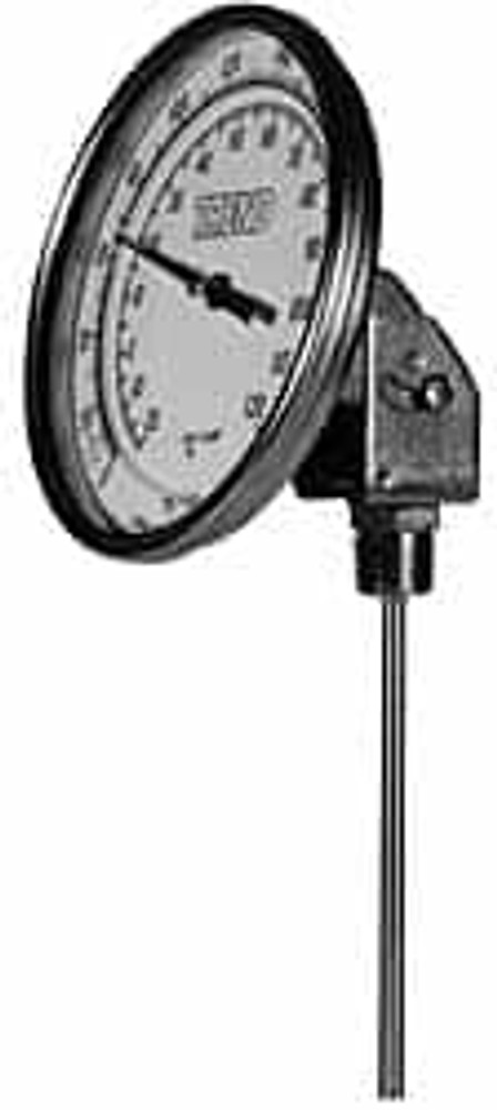 Wika 52090A003G4 Bimetal Dial Thermometer: 25 to 125 ° F, 9" Stem Length