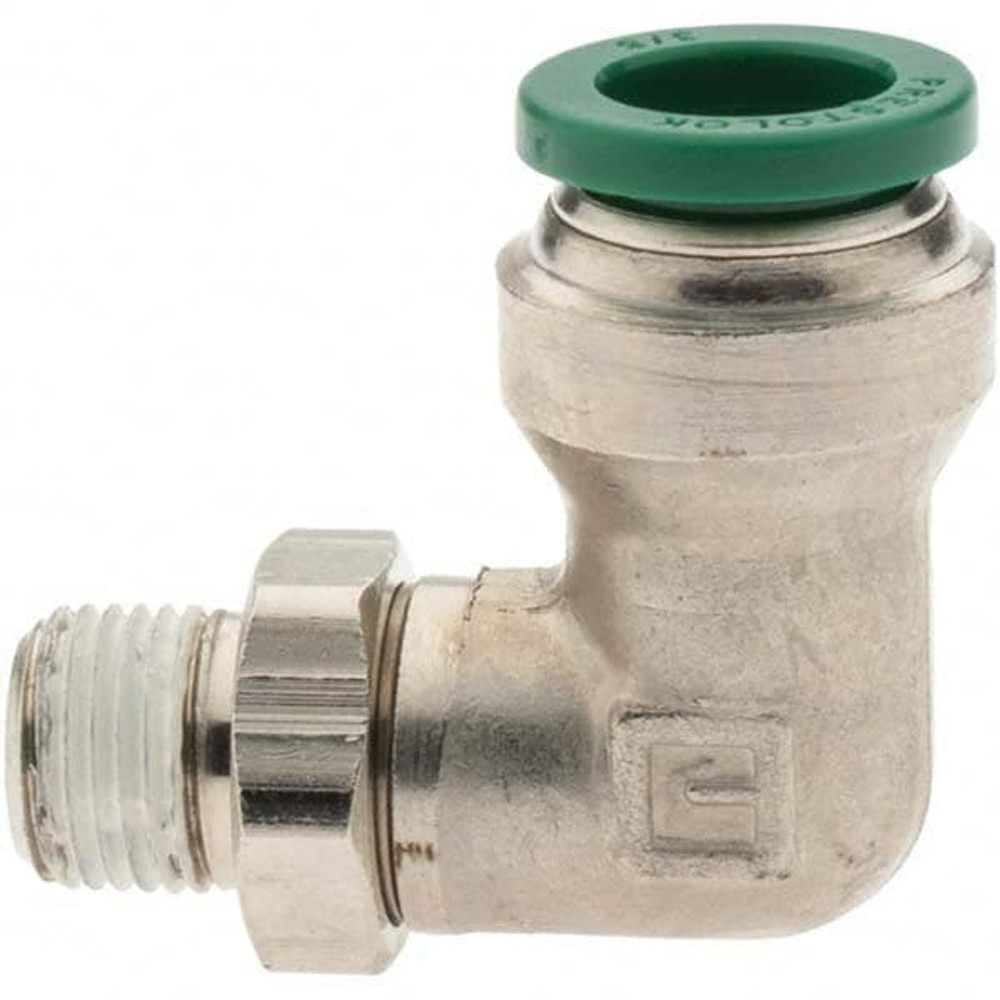 Parker -12547-1 Push-To-Connect Tube to Male & Tube to Male NPT Tube Fitting: Male Swivel Elbow, 1/8" Thread, 3/8" OD