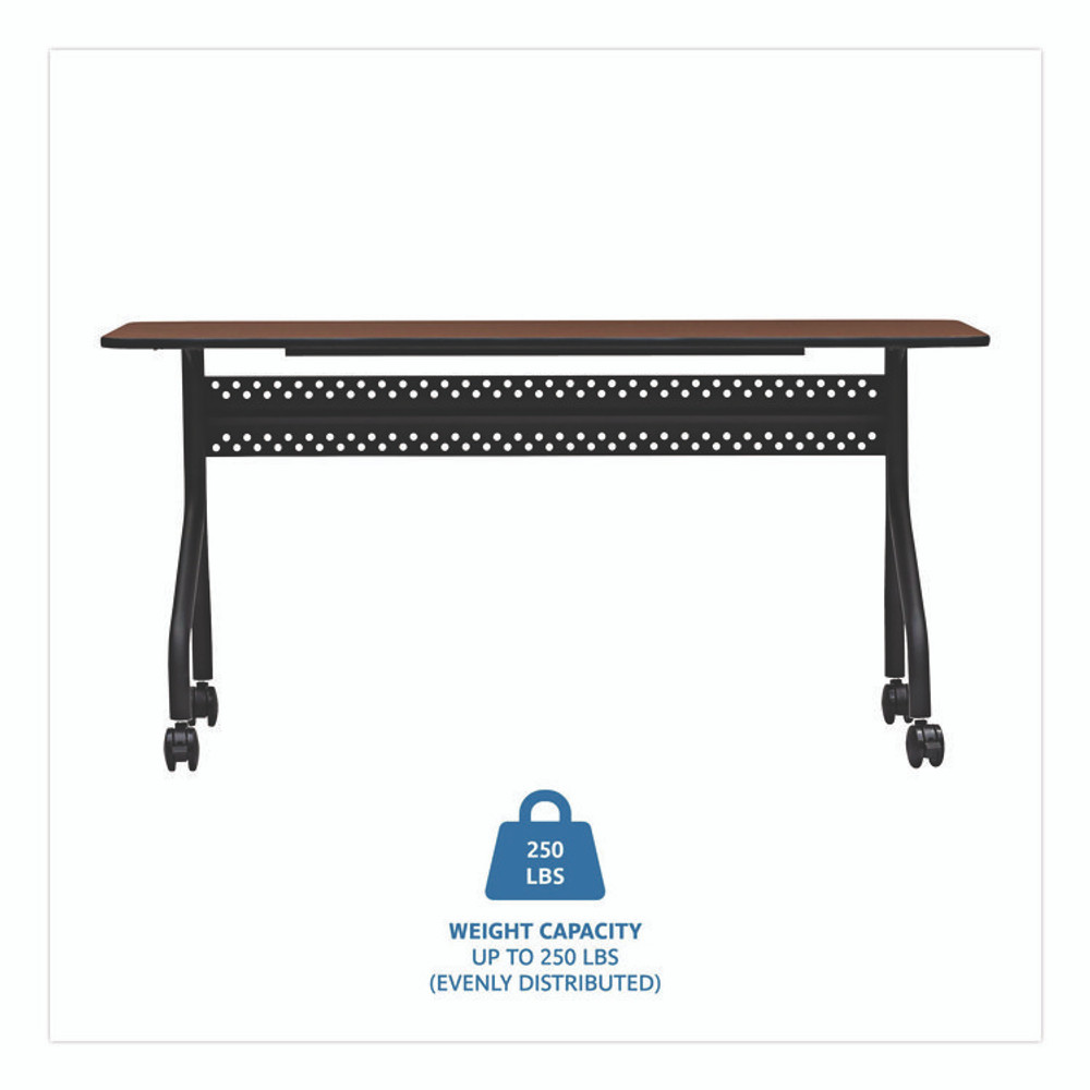 ICEBERG ENTERPRISES 68058 OfficeWorks Mobile Training Table, Rectangular, 60" x 18" x 29", Mahogany/Black