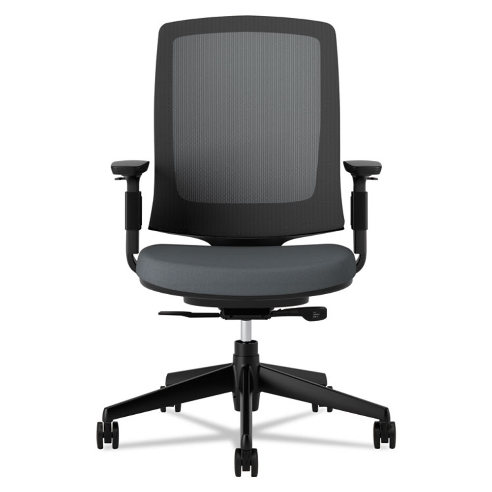 HON COMPANY 2281VA19T Lota Series Mesh Mid-Back Work Chair, Supports Up to 250 lb, 17.13" to 21.13" Seat Height, Charcoal Seat/Back, Black Base