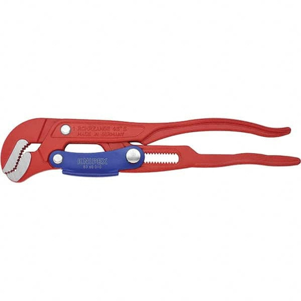 Knipex 83 60 010 Adjustable Pipe Wrench: 12-3/4" OAL, Chrome Vanadium Steel