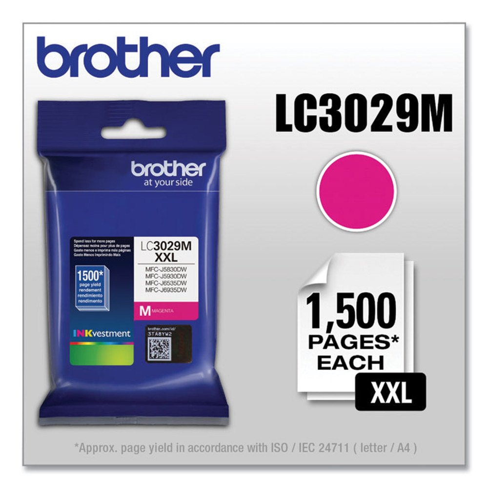 BROTHER INTL. CORP. LC3029M LC3029M INKvestment Super High-Yield Ink, 1,500 Page-Yield, Magenta