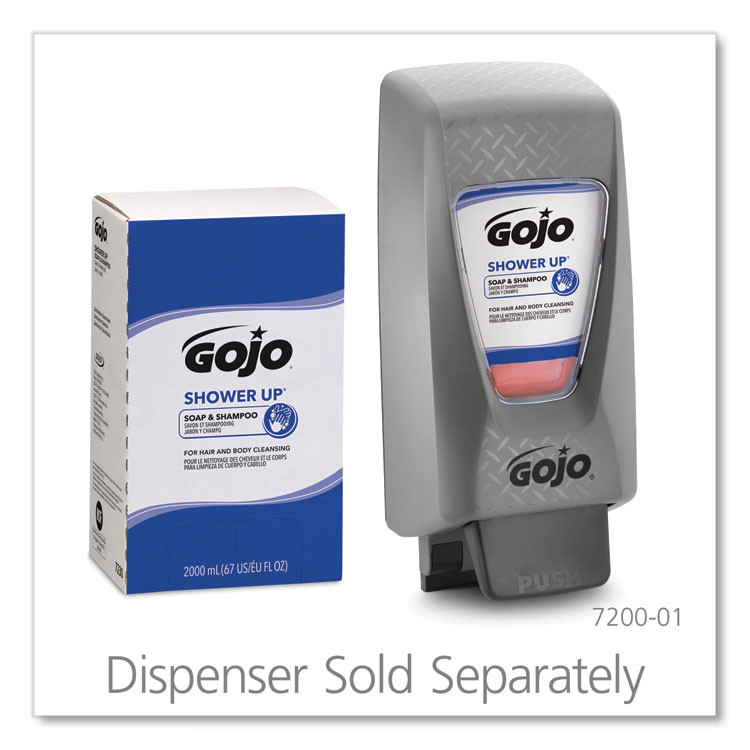 GO-JO INDUSTRIES GOJO® 7230 SHOWER UP Soap and Shampoo, Pleasant Scent, 2,000 mL, 4/Carton