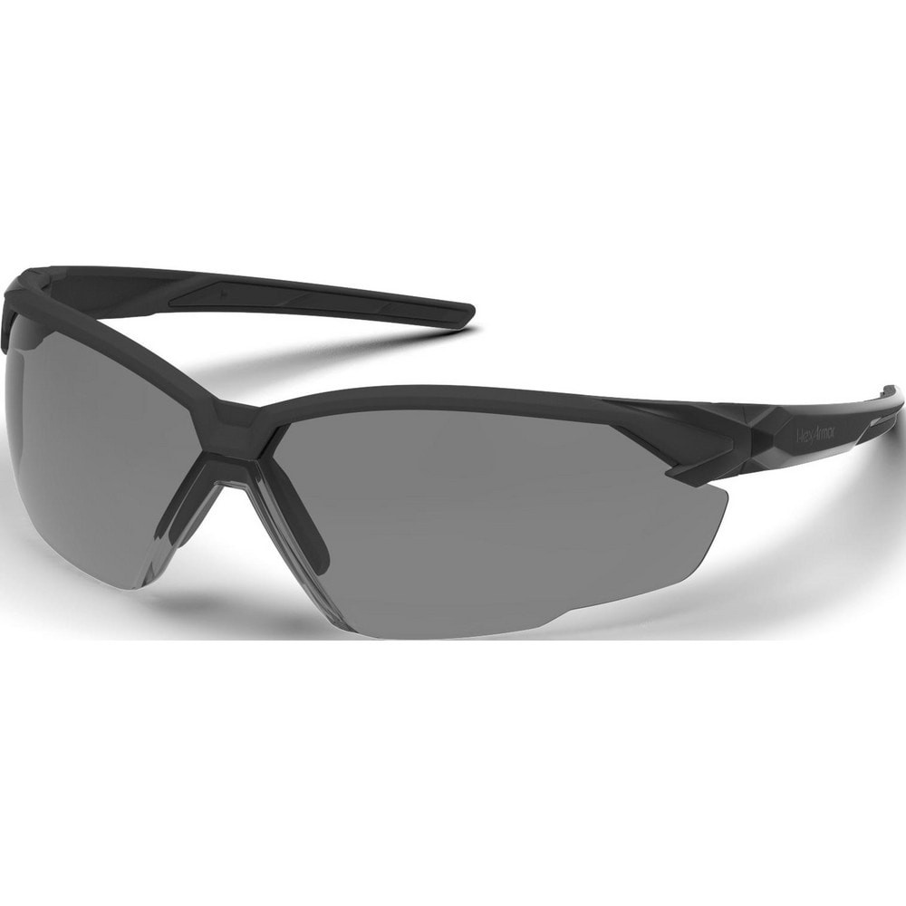 HexArmor. 11-31003-02 Safety Glasses; Type: Safety Glasses ; Lens Coating: Anti-Fog & Anti-Scratch ; Frame Color: Black ; Lens Color: Gray ; Lens Material: Polycarbonate ; Size: Universal; Adjustable