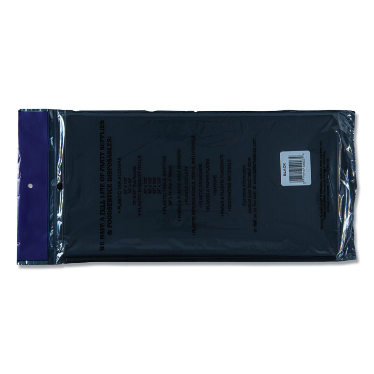 TABLEMATE PRODUCTS, CO. 549BK Table Set Rectangular Table Covers, Heavyweight Plastic, 54" x 108", Black, 6/Pack