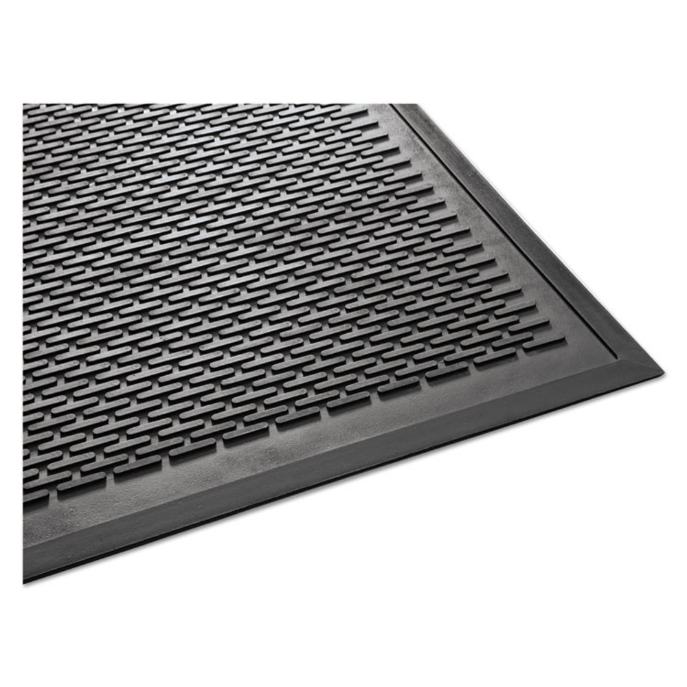 MILLENNIUM MAT COMPANY Guardian 14030500 Clean Step Outdoor Rubber Scraper Mat, Black Ribbon Ribbed Polypropylene Surface, 36" x 60"