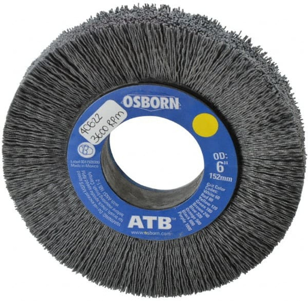 Osborn 0004062200 Wheel Brush: 6" Wheel Dia, Crimped