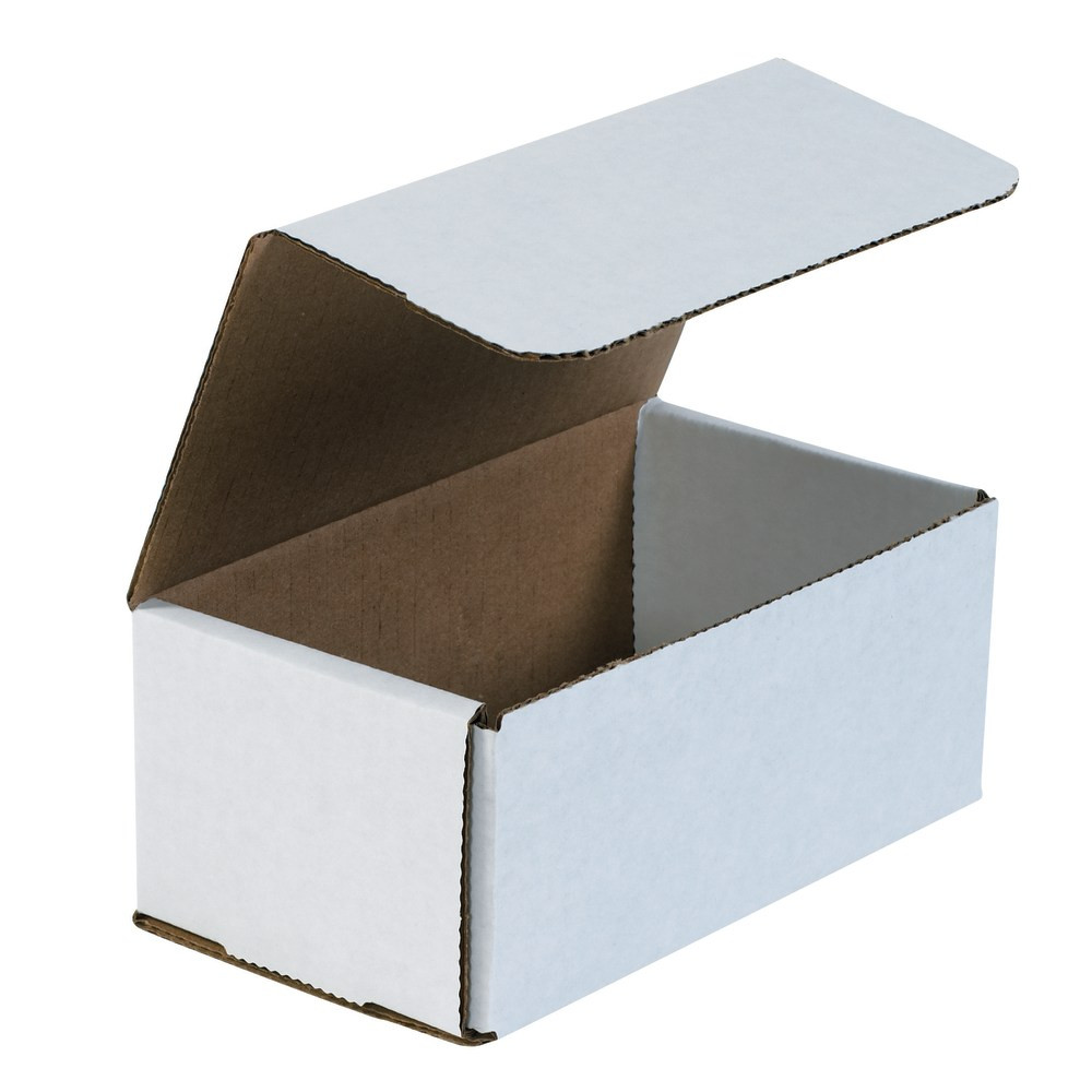 B O X MANAGEMENT, INC. Partners Brand M743  White Corrugated Mailers, 7in x 4in x 3in, Pack Of 50
