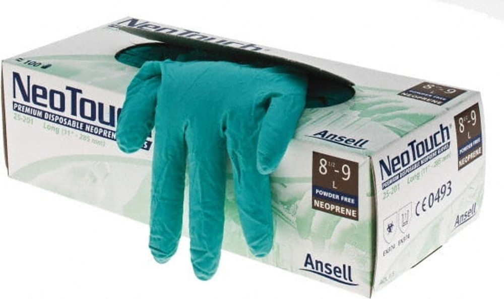 Microflex 25-201L Series Microflex Neotouch Disposable Gloves: Size Large, 5.1 mil, Synthetic Polymer-Coated Neoprene, Cleanroom Grade, Unpowdered