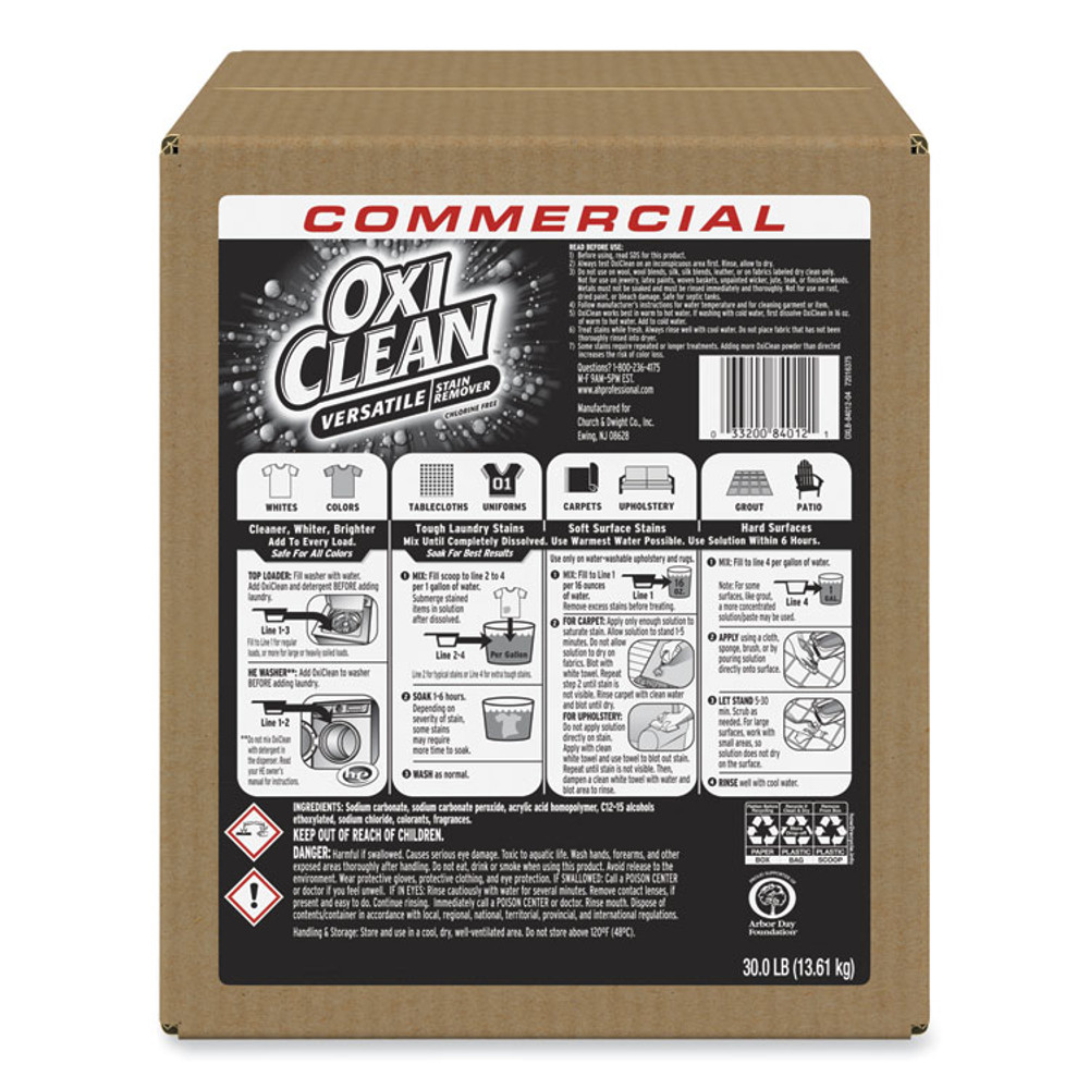 VEND-RITE MANUFACTURING CO OxiClean™ 33200-84012 Stain Remover, Regular Scent, 30 lb Box