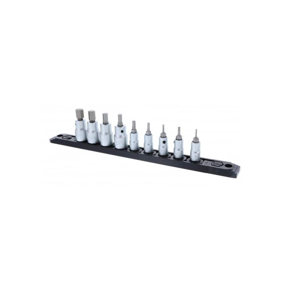 Wiha 71996 9 Pc 1/4, 3/8" Drive Metric Hex Bit Socket Set