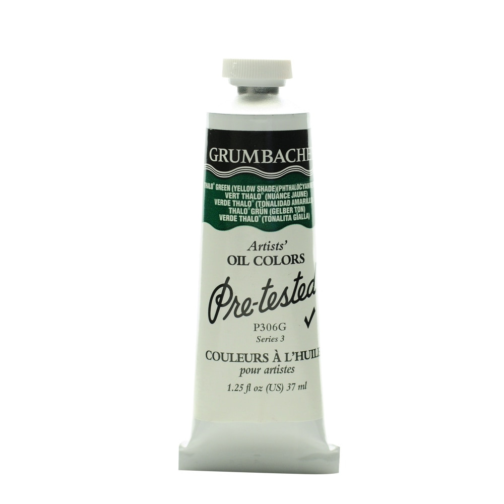 WINSOR & NEWTON Grumbacher P306G-2  P306 Pre-Tested Artists Oil Colors, 1.25 Oz, Thalo Green (Yellow Shade), Pack Of 2