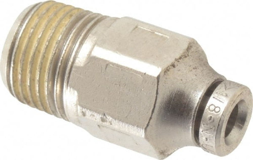 Norgren 121250118 Push-To-Connect Tube to Male & Tube to Male BSPT Tube Fitting: Adapter, Straight, 1/8" Thread, 1/8" OD