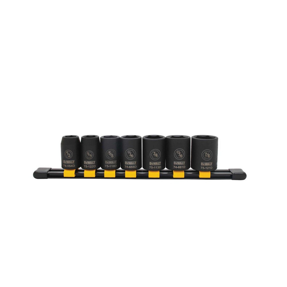 DeWALT DWMT74452OSP Socket Sets; Set Type: Impact ; Drive Size: 1/2 ; Maximum Socket Depth (Decimal Inch): 0.8750 ; Minimum Socket Depth (Decimal Inch): 0.5000 ; Material: Steel ; Number Of Pieces: 7