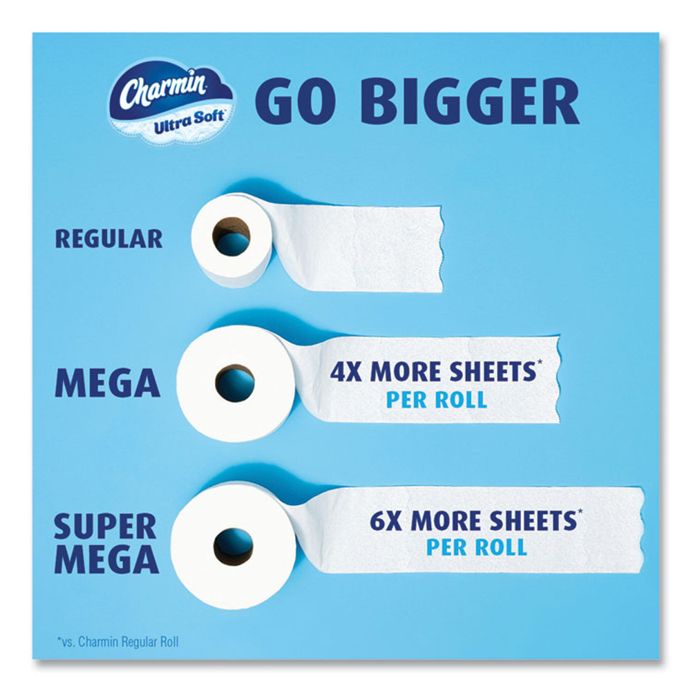 PROCTER & GAMBLE Charmin® 08813 Ultra Soft Bathroom Tissue, Mega Roll, Septic Safe, 2-Ply, White, 224 Sheets/Roll, 12 Rolls/Pack, 4 Packs/Carton