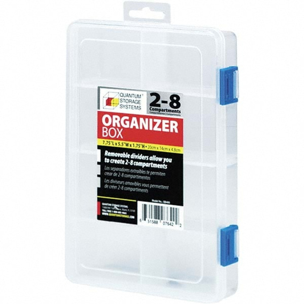 Quantum Storage QB400 Compartment Storage Boxes & Bins; Storage Box Type: Storage File Box ; Overall Length: 7.75in ; Compartment Depth (Inch): 5.5in ; Material: Polypropylene ; Compartment Width: 7.75in (Inch); Compartment Width (Inch): 7.75in