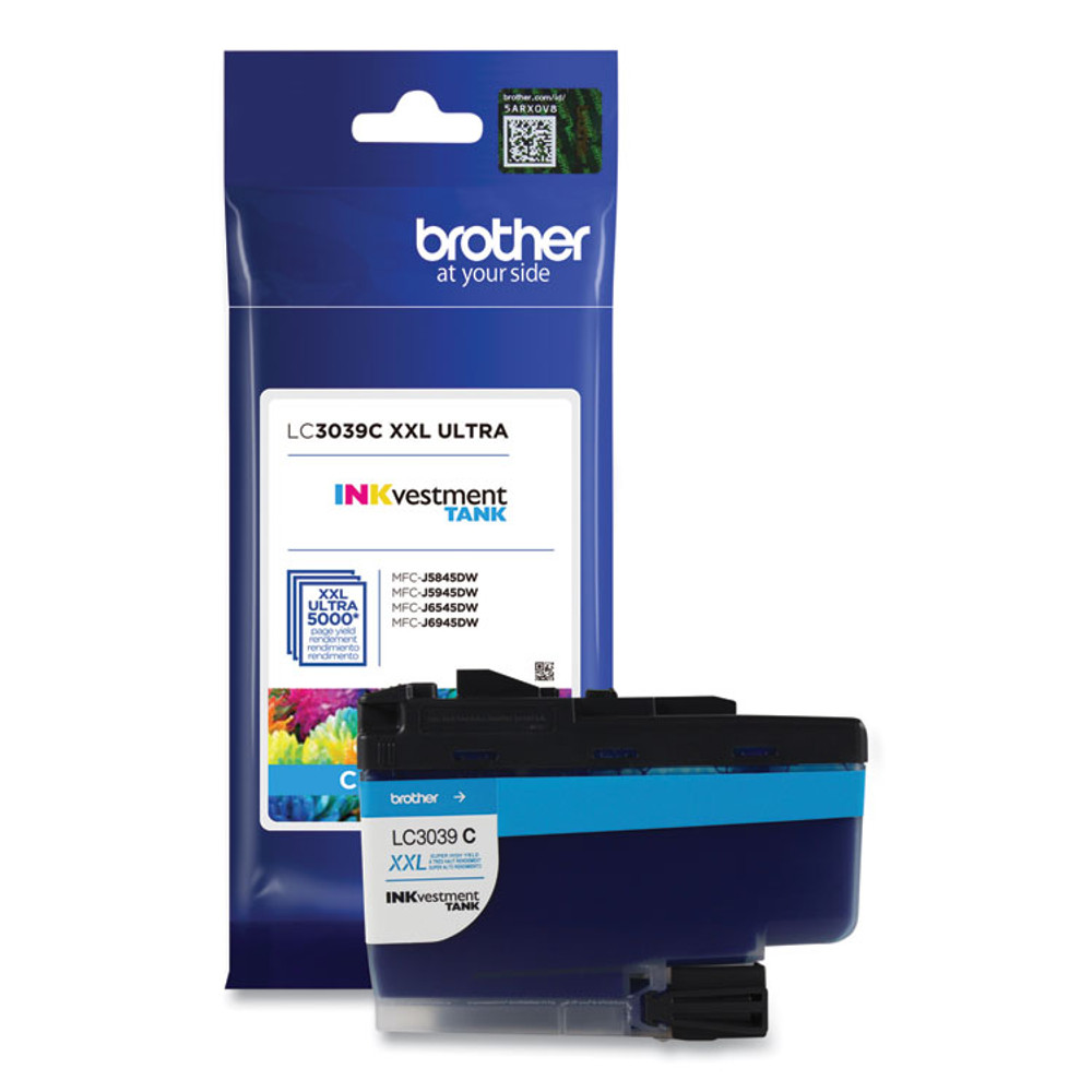BROTHER INTL. CORP. LC3039C LC3039C INKvestment Ultra High-Yield Ink, 5,000 Page-Yield, Cyan
