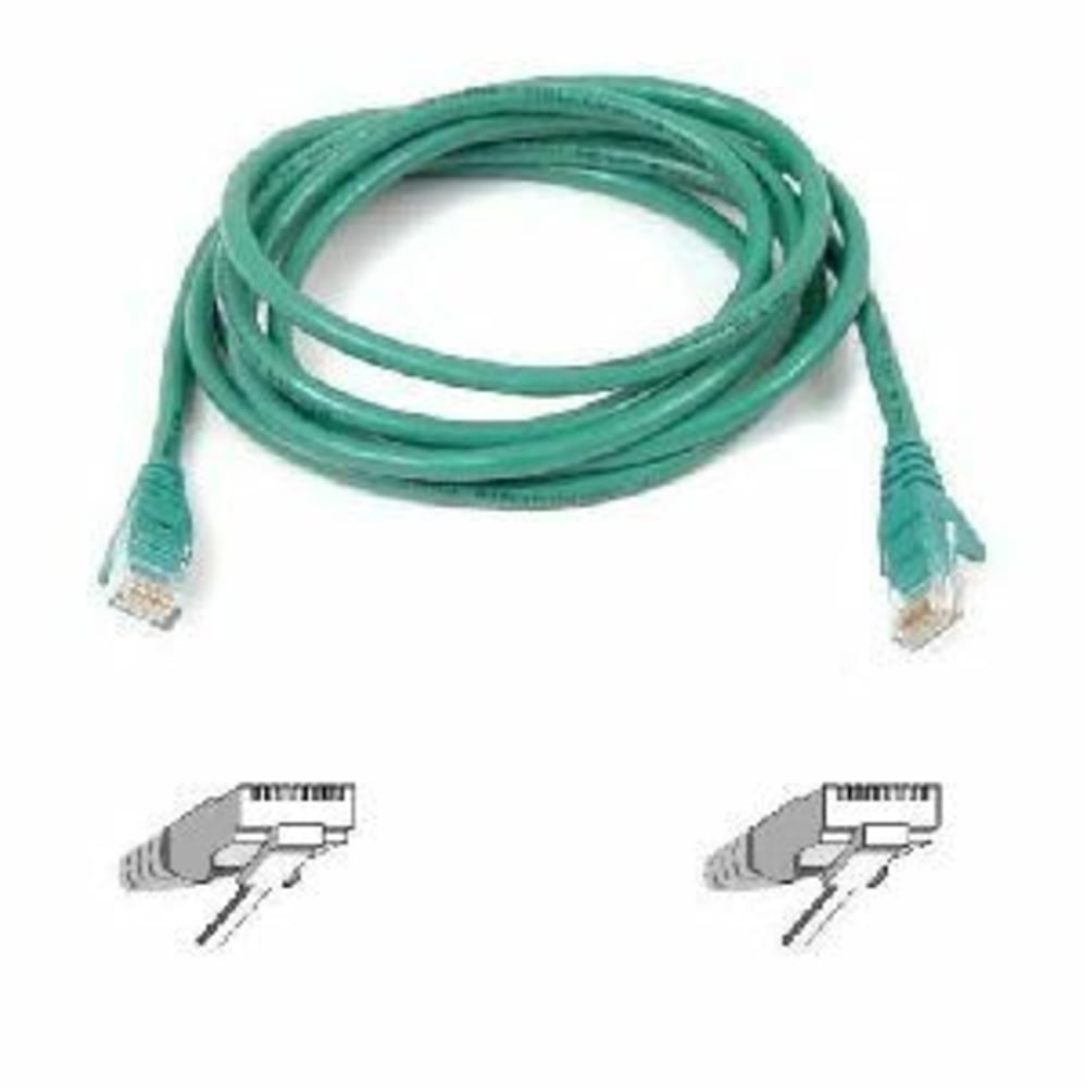 BELKIN, INC. A3L791-08-GRN Belkin Cat5e Patch Cable - RJ-45 Male - RJ-45 Male - 8ft - Green