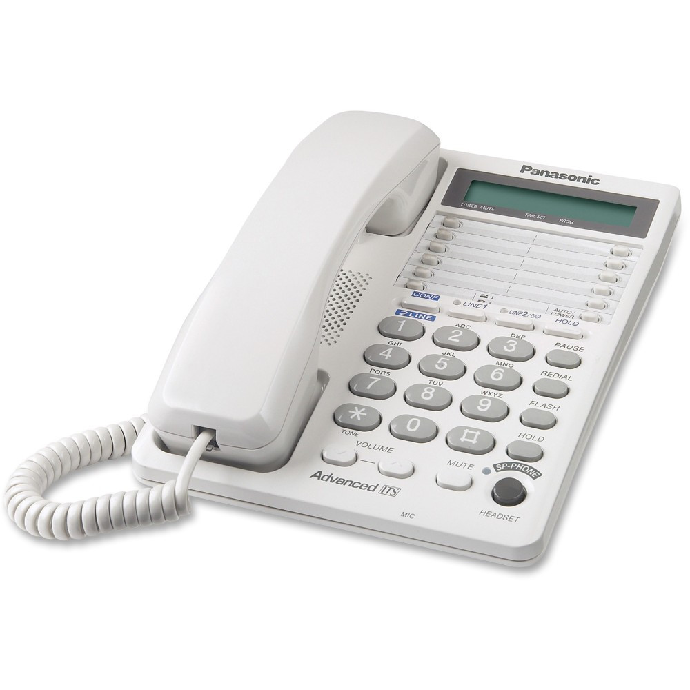 PANASONIC CORP OF NA Panasonic KX-TS208W  KX-TS208W 2-Line Integrated Telephone System 16-Digit LCD with Clock