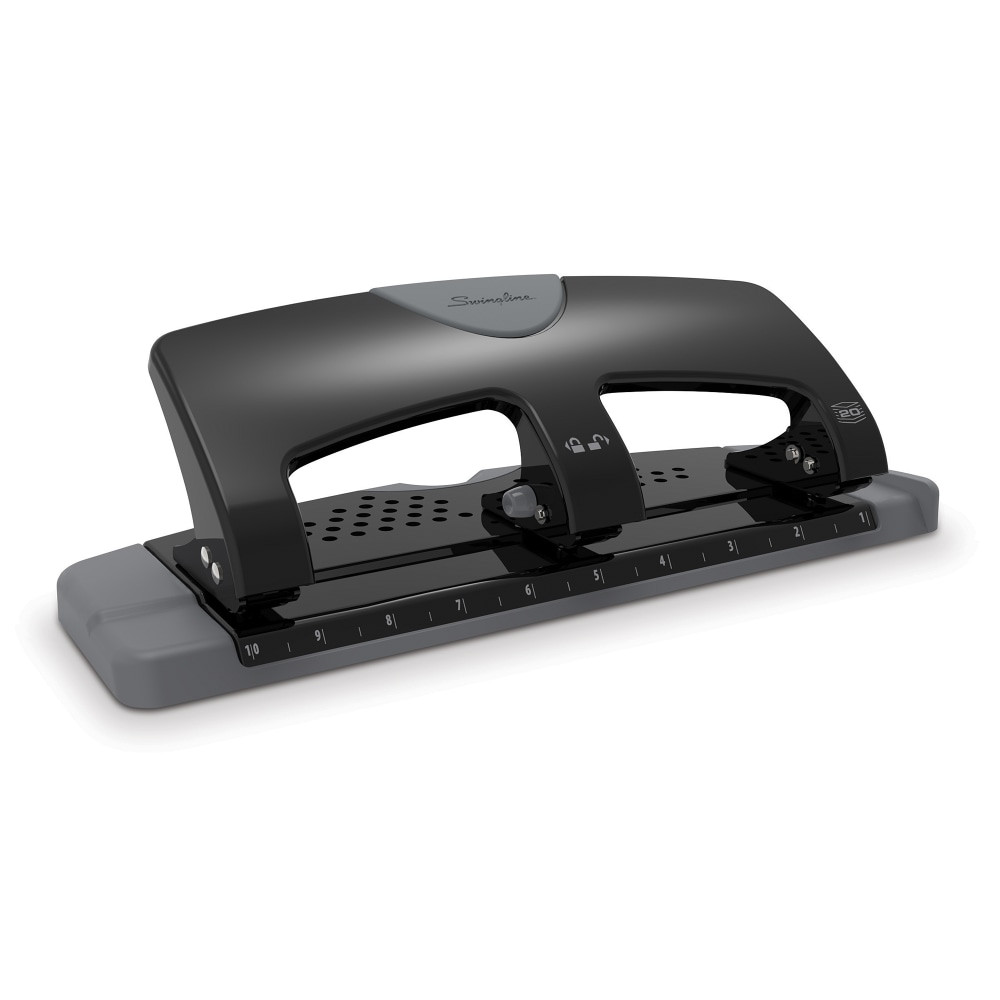 ACCO BRANDS USA, LLC Swingline A7074133  SmartTouch 3-Hole Low-Force Punch, 20-Sheet Capacity