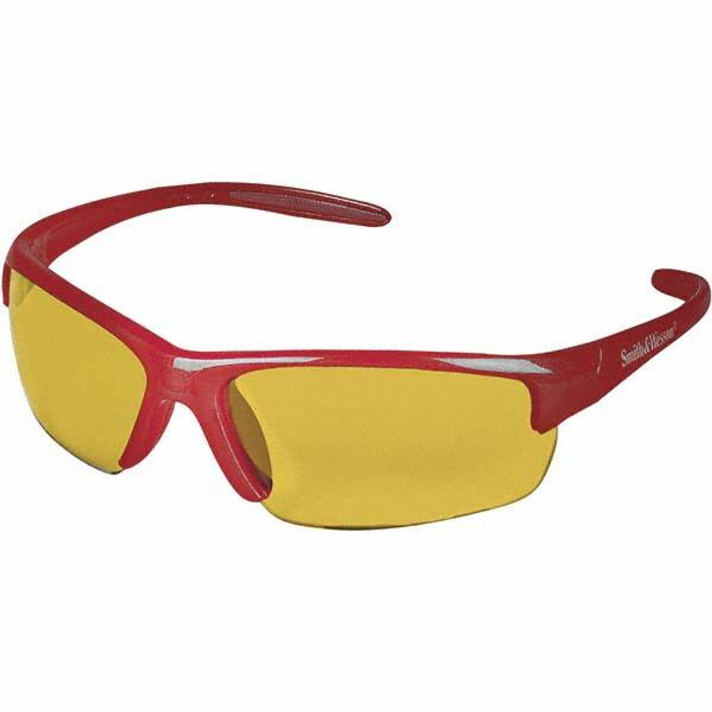 Smith & Wesson 21299 Safety Glass: Polycarbonate, Amber Lenses, Full-Framed, UV Protection