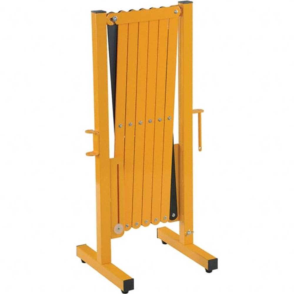 Vestil EXGATE-30 Expandable Barricade: 38" High, 14-15/16" Wide, Steel Frame, Yellow