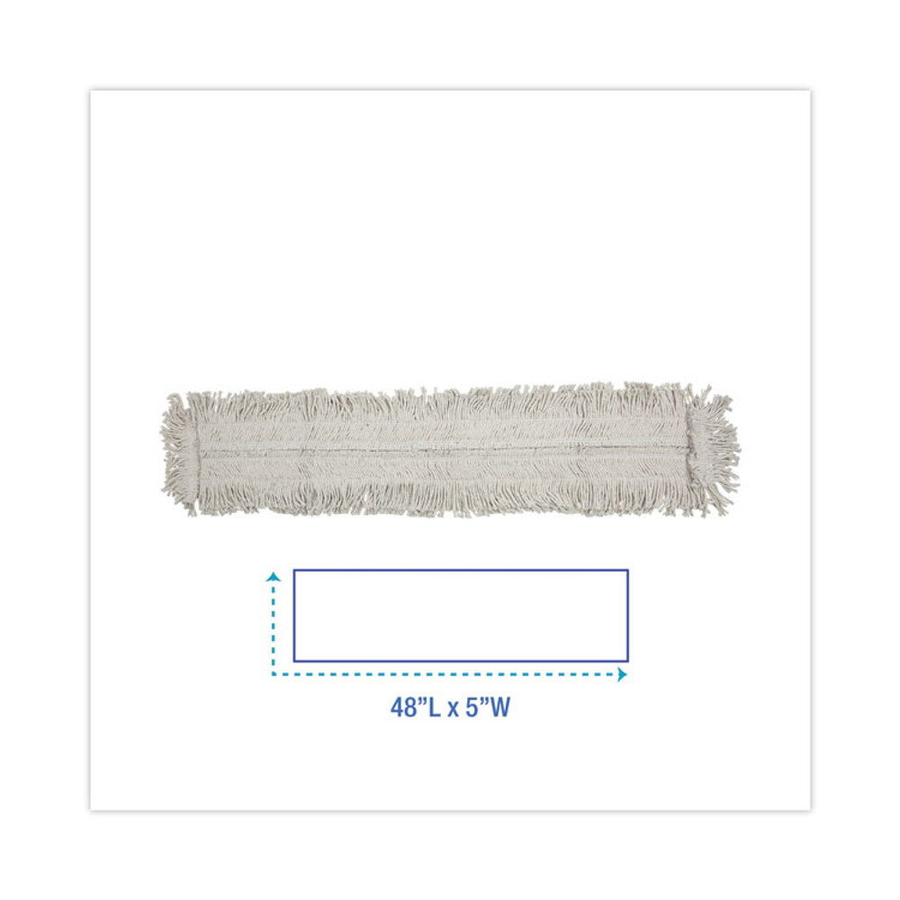 BOARDWALK 1648 Mop Head, Dust, Disposable, Cotton/Synthetic Fibers, 48 x 5, White