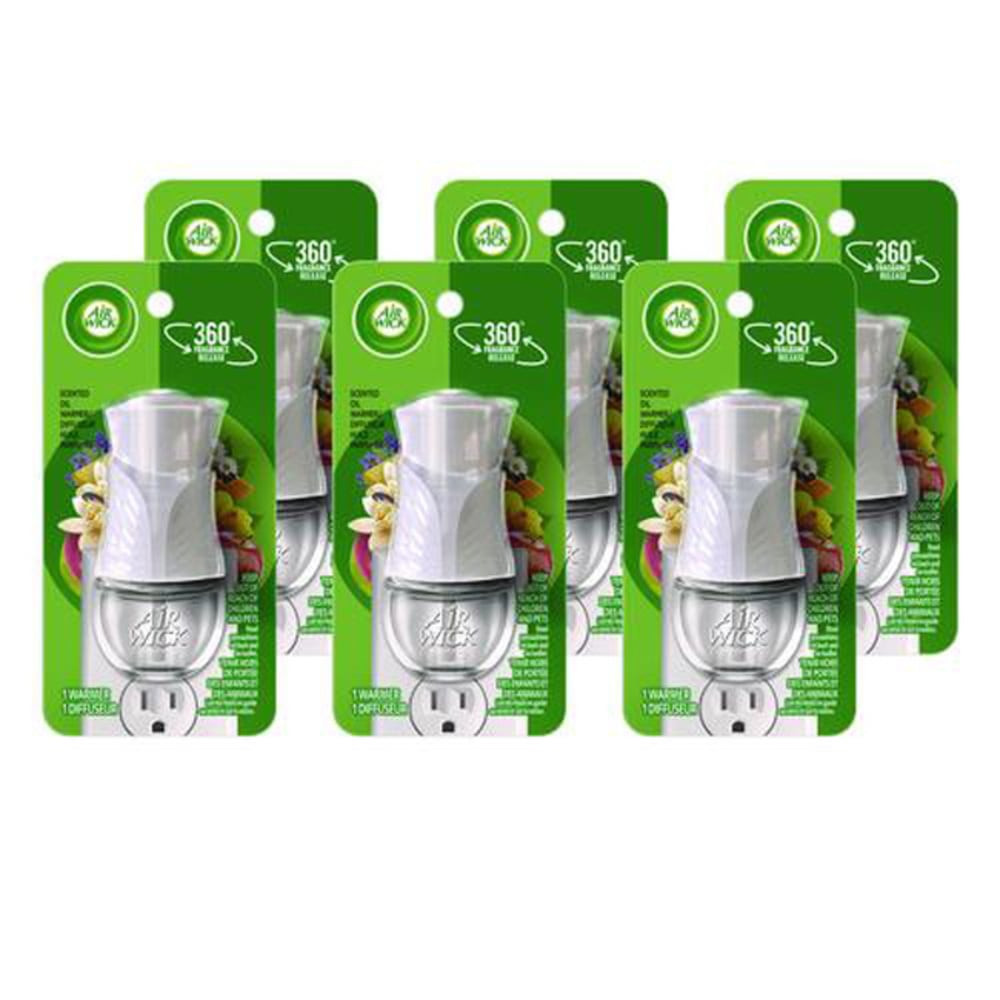 The new Air Wick Scented Oil Plug-in Warmers allow you to choose between 8 fragrance levels, while enhancing your decor with a sleep look.  Works with any Air Wick scented oil refill.  Use in any room: common areas, bathroom, hallways, kitchens & office.  Rotating plug works with most standard outlets.