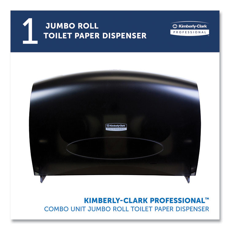 KIMBERLY-CLARK PROFESSIONAL Professional* 09551 Cored JRT Jumbo Combination Tissue Dispenser, 20.4 x 5.8 x 13.1, Smoke/Gray
